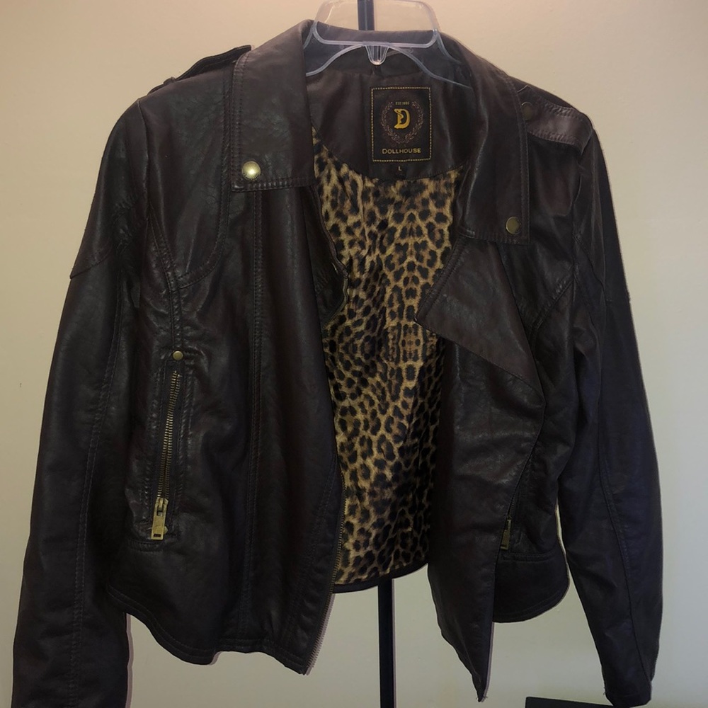 Brown leather jacket